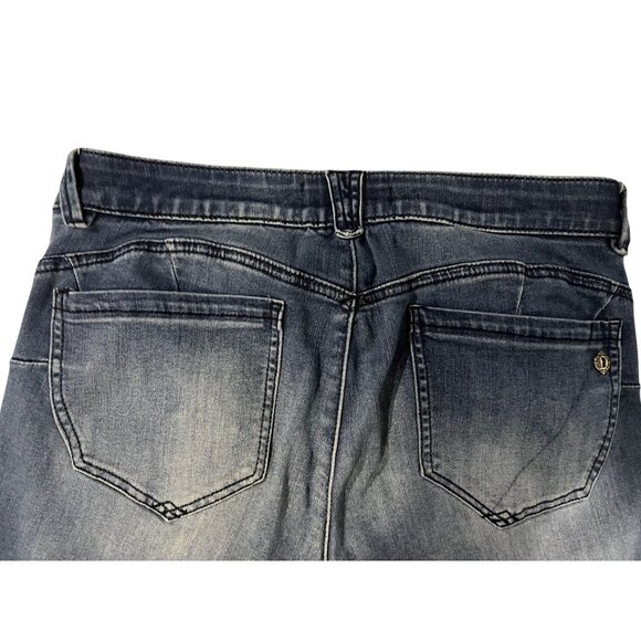 Democracy AbSolution Distressed Slim Straight Jeans Size 12 Blue Denim Womens - Picture 11 of 12
